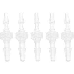 5 Pcs Aquarium Plastic Hose Barb Fitting 1/16" to 3/32" Hose ID Connectors Clear Plastic