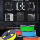 SUNLU High Speed PETG 3D Filament 1.75mm, 30mm/s - 600mm/s Print Range, High Flow Speedy 3D Printer Filament, Fit Most FDM Printers, Bambu Labs Printer etc, 1kg Spool, (Black)