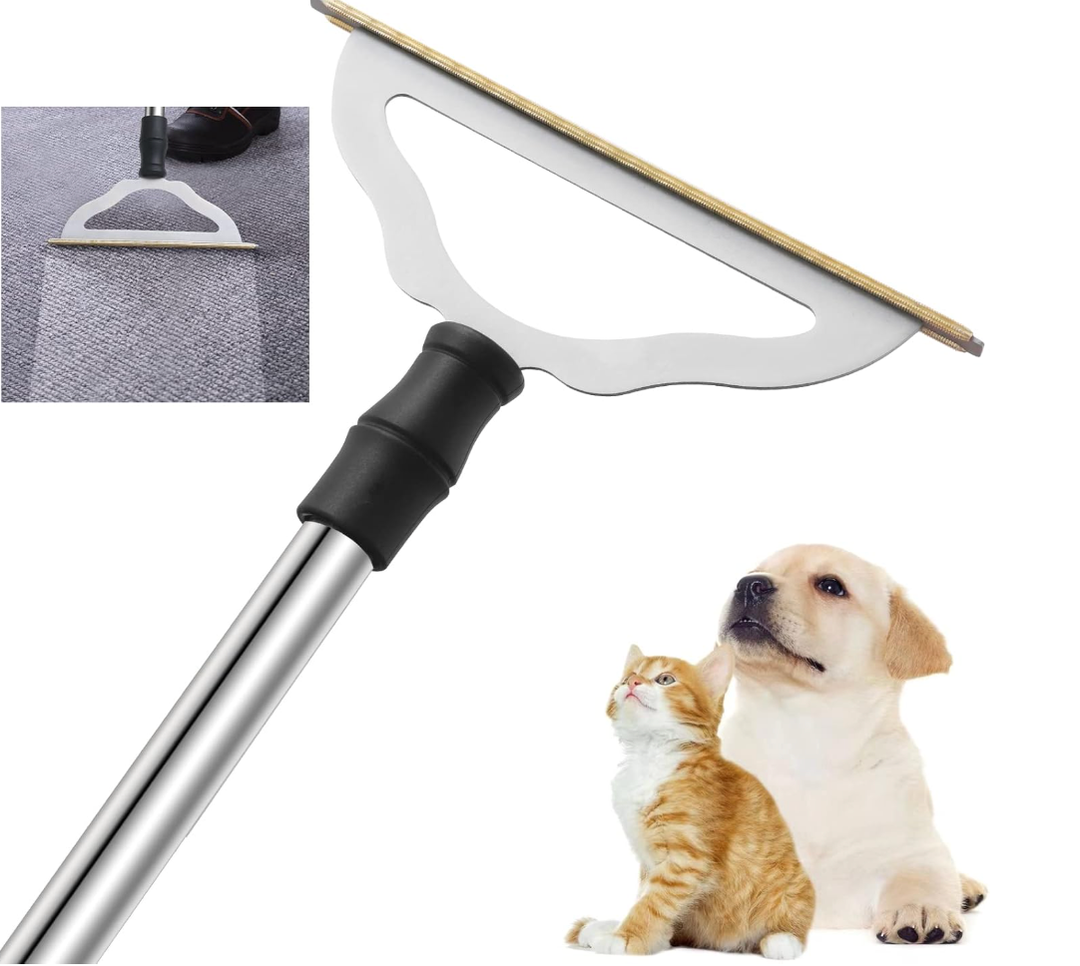 GOSEDER Carpet Rake for Pet Hair Removal  Reusable Pet Hair Remover for Carpet Long Handle, Advanced Dog Hair Broom, Cat Fur Brush, Lint Remover Scraper for Carpets, Rugs, Mats, Couch, Furniture