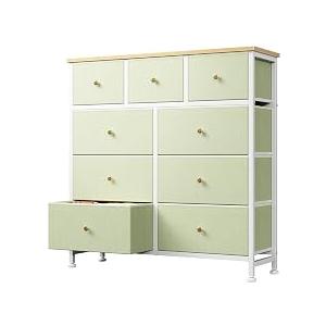 DUMOS 9 Drawer Dresser for Bedroom, Storage Organizer Chest of Drawers