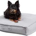 Happy Hounds Milo Square Tufted Pillow Dog Bed, Cement, Small (24" x 24"), 24.0" L x 24.0" W x 5.0" Th (24 Inch x 24 Inch (Pack of 1))