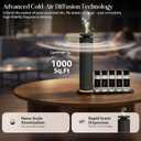 Waterless Scent Diffuser Starter Kit with 5 Oils, Luxury Hotel Style Cold Air Diffuser Oil Machine for Home, 1000 Sq Ft Coverage, Quiet Nebulizing Aromatherapy with Remote, Tower Fabric Design, Black