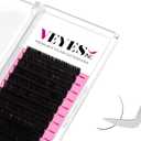 VEYES INC Classic Volume Lash Extensions 0.03-0.20 J/B/L/C/CC/D/DD Curl 5-25mm Mixed & Single Length Tray, Premium Silk Eyelashes, Professional Supplies for Lash Techs(Matte Black 0.15 D 10mm)
