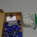 Ravinte 25 Pack Blue Crystal Knobs for Dresser Drawers - 30 mm Glass Cabinet Diamond Shaped Knobs with Silver Base