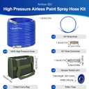 100Ft x 1/4" Airless Paint Sprayer Hose, High Pressure Hose Kit with 5Ft Whip Hose, 1/4" Hose Connector, Swivel Joint, PTFE Tape & Carrying Bag for Airless Spraying Machine