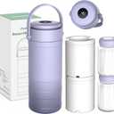Portable Breast Milk Cooler for Outdoors, 360 All-Round Cooling Keeps Milk Fresh for 24 Hours, 22oz Large Capacity Breastmilk Chiller with 2pcs BPA-Free Bottle for Breastmilk Storage, Purple