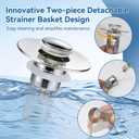 Universal Bathroom Sink Stopper & Hair Catcher, Stainless Steel Drain Filter Strainer, Anti-Clog Pop Up Drain Stopper for US Standard Bathroom Sinks (1PCS)