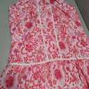 Wenrine Womens Mini Shirt Dress Casual Floral Sleeveless Collared Button Down Summer Dresses Pink, Small