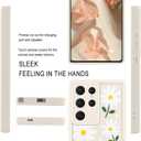 MOWIME Compatible with Samsung Galaxy S22 Ultra Case, Daisy Floral Shockproof Soft TPU Protective Cover for Women Girls, Slim Anti Scratch Case for Galaxy S22 Ultra 6.8 Inch, White