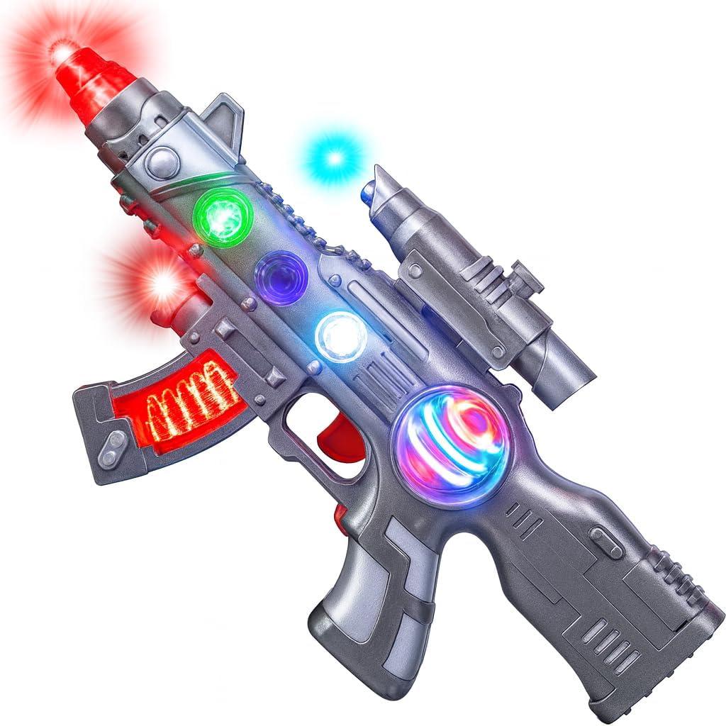 ArtCreativity Light Up Space Toy for Kids - 12.5 Inch Alien Blaster with Multicolor LEDs, Sound Effects, Batteries Included, Fun Halloween Costume Accessory and Party Toy