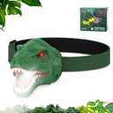 Dinosaur Headlamp for Kids Flashlight Led Headlights Roar & Silent Mode, T-Rex Dinosaur Toys for Kids 3-5 4-6 5-7 6-8, Camping Gear, Easter Gifts for Boys Girls Adults