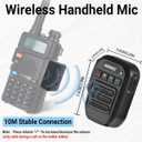 ABBREE Ham Radio Wireless Handheld Speaker Mic, 2 Pin Shoulder Microphone for Baofeng 5RM UV-5R,BF-F8HP PRO,AR-152,K5PLUS,GM-15Pro,UV-5G Plus UV-32 GM21 Walkie Talkie Accessories (Black)