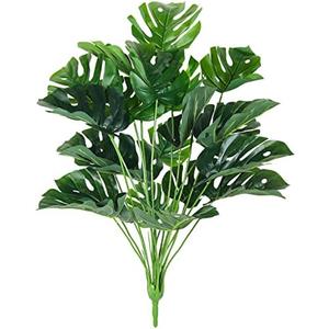 RECUTMS Artificial Palm Tree Leave Plants Faux Large Tropical Monstera Turtle Leaf Indoor Outdoor UV Resistant Fake Plant Greenery Hawaiian Luau Jungle Beach Party Home Garden Spring Summer Decoration