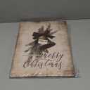 Voxitura Vintage Merry Christmas Bell Wall Art Canvas, Rustic Cotta core Bow Wall Decor for Holiday, Retro Farmhouse Winter Paintings Pictures Prints Framed for Bedroom Prayer Room 12x15in