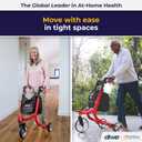Drive Medical Nitro 3 Wheel Rollator Walker, Ultra Lightweight Rollator Walker with Wheels, Folding Rollator for Seniors and Adults, Red