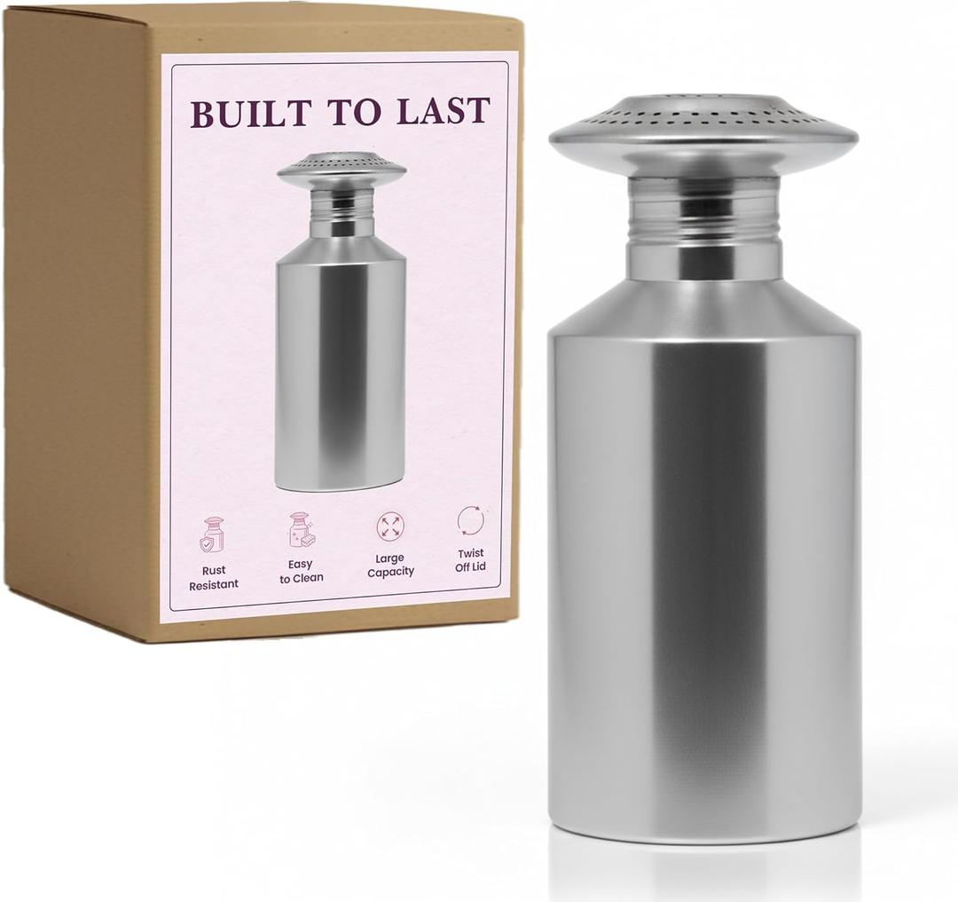 Friteshop Aluminum Salt Shakers  22Oz Large Shaker with Twist Off Lid  Durable, Lightweight - Rust-Resistant Salt & Pepper Shaker for Fries, Snacks - Made in Europe - Home Dining & Restaurant - 1pck