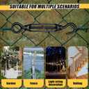 Chumia 16 Pcs M6/5/4 Turnbuckle Hook and Eye 304 Stainless Steel Heavy Duty Turnbuckle for Cables Wire Rope Tension Sun Shade Railing Sail Hardware Hanging DIY String Light Tent(M-Four,Black)