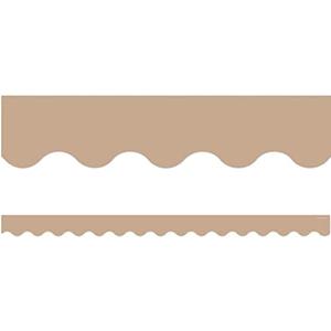 2 x Teacher Created Resources Light Brown Scalloped Border Trim (TCR7129)