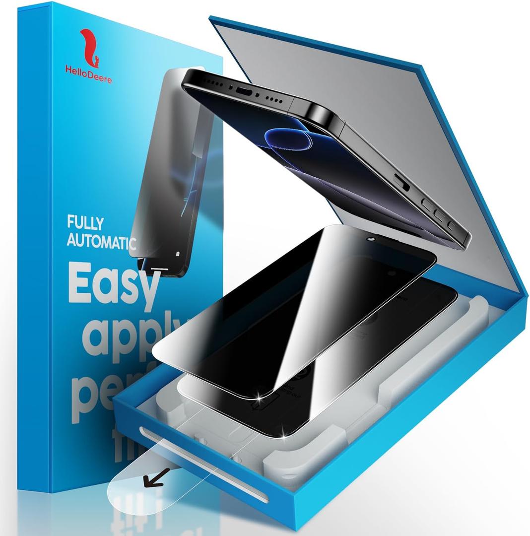 2 Pack Screen Protector for iPhone 16 Pro Max , Military Grade Shatterproof HD Tempered Glass Film, Anti Spy, Anti Glare &Blue Light, Durable and Bubble Free, Ultra Resistant, Full Coverage, Case Friendly, Easy Installation with auto-align Tray, [6.9 inch] (Privacy)