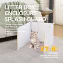 MEEXPAWS Cat Litter Box Enclosure Splash Guard Extra Large 28L 21.5W x 18H inch, Light Weight Plastic Sheets Easy Clean (White)