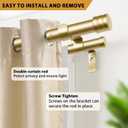 TONIAL1 Inch Double Curtain Rods 36 to 72 Inch (3 to 6 ft), Heavy Duty Decorative Drapery Rod for Windows 24 to 68 Inch (6 to 5.7 ft) with Classic Cap Finial, Gold