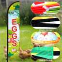 HunnmingRe 2 Sets Farm Fresh Eggs Feather Banner Flag Kit 12ft Advertising Feather Flags with Flag Poles Windless Business Flags Banner Sign for Farm Fresh Eggs Outside Business