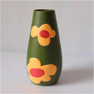 Morandi Creative Painted Vase, Fashionable Cute Ceramic Home Decor Vase for Living Room, Entryway, Display Stand, Desktop, Housewarming Wedding Gifts,C [Energy Class A]