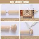 Adjustable Wooden Tapestry Hanger Wood Wall Hanging Rod for Tapestries, Boho & Farmhouse Wall Decor (16-28 Inches)