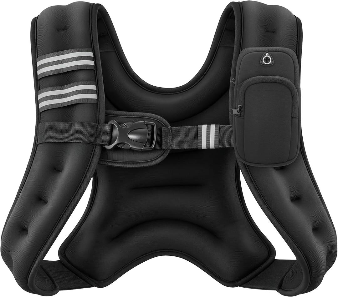 ZELUS Weighted Vest, 6lbWeight Vest with Reflective Stripe for Workout, Strength Training, Running, Fitness, Muscle Building, Weight Loss, Weightlifting