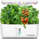 Ahopegarden Indoor Garden Hydroponics Growing System: 10 Pods Plant Germination Kit Aeroponic Herb Vegetable Growth Lamp Countertop with LED Grow Light - Hydrophonic Planter Grower Harvest Lettuce (White)