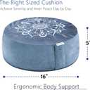 Hihealer Meditation Cushion, Traditional Tibetan Meditation Pillow Velvet Cover - Large Floor Cushion Seating for Adults - Yoga Buckwheat Bolster for WomenMoms