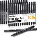 Ezzgol Black Felt Tip Pens, 30 Pack, 0.7mm Premium Medium Fine Point, Felt Tip Markers For Writing, Journal, Planner Coloring, Note Taking, Drawing, Art, School