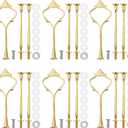 6 Sets 3 Tier Cake Stand Hardware Tiered Tray Plate Hardware Kit Heavy Metal Cake Fruit Food Plate Stand Fitting Stacking Kit for Serving Dessert Cupcake Dish Food(Simple,Gold)