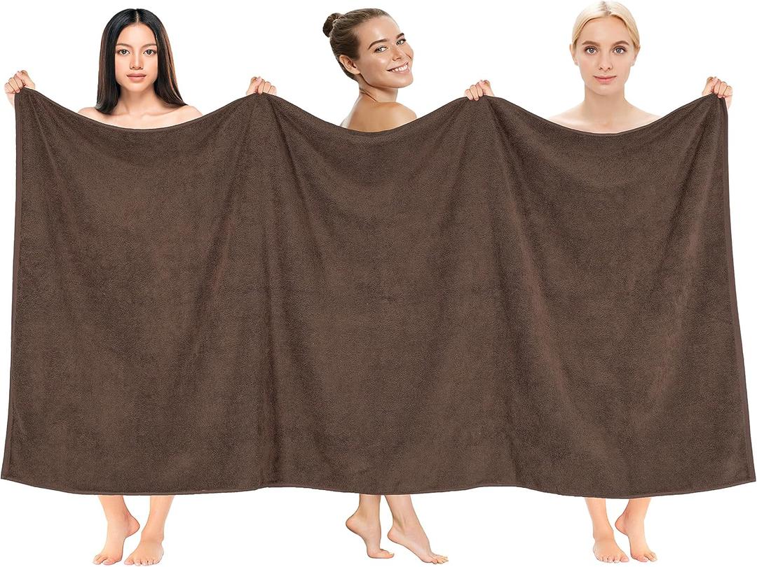 Cotton Paradise 100% Cotton 40x80 Oversized Bath Sheet, Extra Large Turkish Bath Towels for Bathroom, Brown Bathsheet