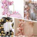 Metal Arch Backdrop Stand and Cover Set, 7.2FT White Reusable Spandex Fitted Backdrop Cover and Gold Wedding Arch Frame for Baby Shower, Birthday, Parties Decoration.