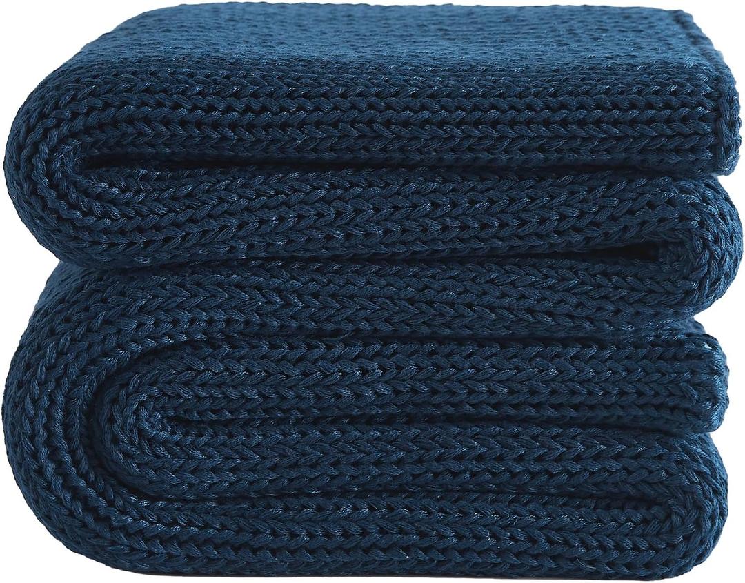 L'AGRATY Knitted Weighted Blanket - 48"x72" 20lbs Cooling Chunky Knit Heavy Blanket for Adults Braided Crochet Throw Thick Cable Yarn Knit Decorative Blanket No Beads Evenly Weighted Machine Washable