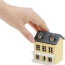 Miniature Cottage for Dollhouse Accessories Desktop Decor Wooden Mini House Storage Decoration Ornament Nice Present for Miniature Lovers (Yellow)