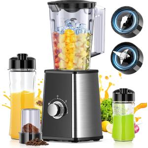 Smoothie Blender, Blenders for Smoothies and Shakes, Smoothies Maker, Come with1*Blender, 1*Grinder and 2*To-Go Cups, Countertop Blender for Kitchen, BPA Free