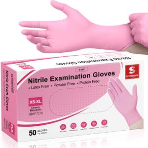 Schneider Nitrile Exam Gloves, 4-mil Medical Gloves Disposable Latex Free, Powder Free, Food Safe Glove for Examination