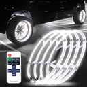 17 inch Bright White Double Row Wheel Lights, Pure White and Remote ControlWheel Ring Light for Car, Truck, Pickup, Vehical Offroad
