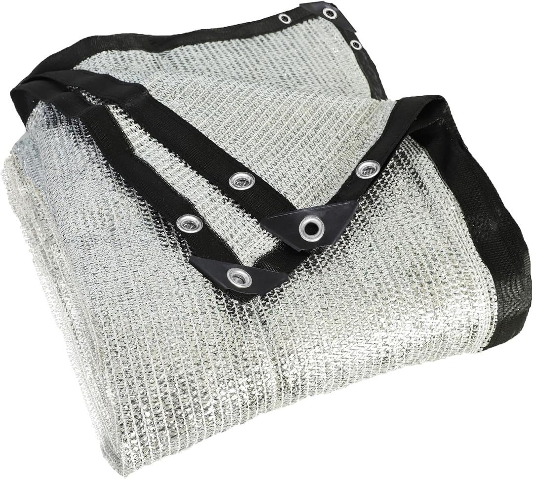 85% Aluminet Shade Cloth with Grommets 13 x 16FT Reflective Sun Shade Tarp