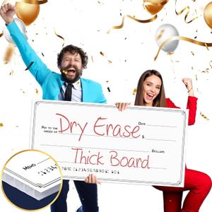 Giant Dry Erase Check - 16" x 32", Reusable Big Oversized Blank Check for Presentation - Great Photo-Op for Fundraisers, Charity & Donation Events