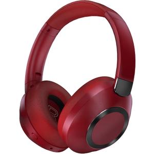 Headphones Wireless Bluetooth, 100H Playtime Active Noise Cancelling Headphones, Bluetooth Headphone with Mic, Over Ear Wireless Headphone with Deep Bass (Wine Red)