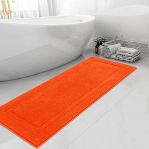 SHACOS Super Soft Bathroom Rugs 24"x60" Long Bath Mats Runner Non Slip Washable Absorbent Bath Rugs Carpets for Bathroom Floor Tub Shower Vanity Sink Home Decor Accessories, Orange Red 2'x5'