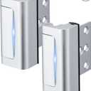 Husfunov  Home Security Door Lock,Childproof Door Reinforcement Lock,with 3" Stop Withstand 800 lbs,for Inward Swing Doors,Night Kids Safety Metal Flip Lock Deadbolt Latch (Silver)