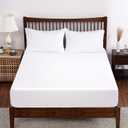 Bamboo Viscose Fitted Sheet Full Size Only, 400 Thread Count, 8-16" Deep Pocket, Cooling Breathable Silky Soft Bottom Sheet for Hot Sleeper & Night Sweats (White, Full)