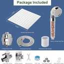 Filter Shower Head, High Pressure 8 Inch Rainfull with Filter Combo for Hard Water, Remove Chlorine Fluoride and Harmful Substances- 1 Replaceable Filter Cartridge (Square, Chrome)