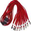 Safety Black Lanyards Breakaway Lanyard Comfortable Neck Straps Premium Bulk Lanyards Badge Bulldog Clip (Red, 25 Pack)