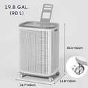 Sufdari 90L Laundry Basket with Wheels, Rolling Laundry Hamper with Lid and Handles, Plastic Rattan Clothes Organizer, Dirty Clothes Basket for Laundry Room, Bedroom, Dormitory Storage