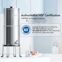 Purewell 3-Stage 0.01m Ultra-Filtration Gravity Water Filter System, NSF/ANSI 42&372 Certification, 304 Stainless Steel Countertop System with 2 Filters and Stand, Reduce 99% Chlorine, 2.25G, PW-OB